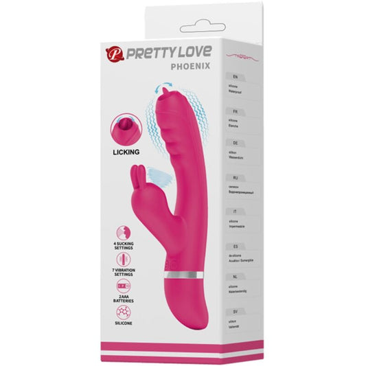 PRETTY LOVE - PHOENIX MULTIFUNCTION RABBIT VIBRATOR PINK - Toys "n" Us