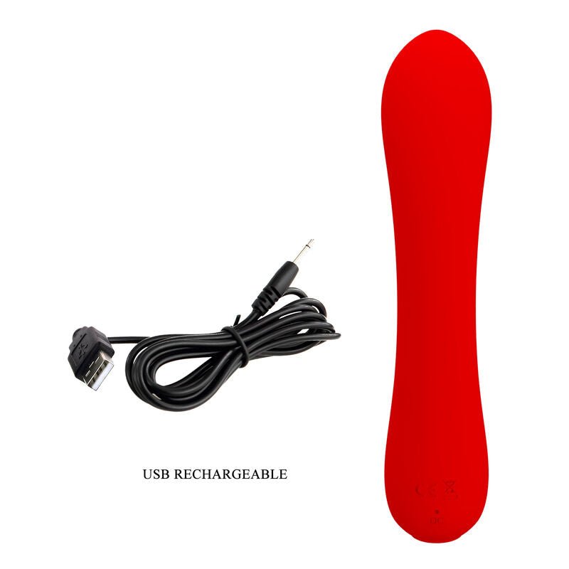 PRETTY LOVE - PRESCOTT RECHARGEABLE VIBRATOR RED - Toys "n" Us