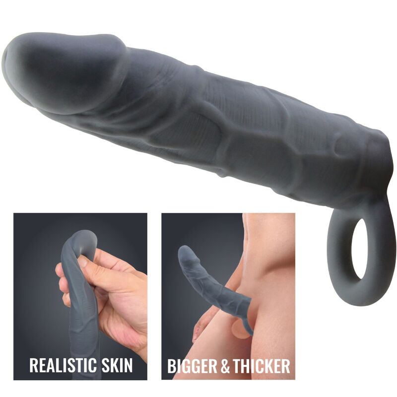 PRETTY LOVE - REALISTIC SKIN PENIS SLEEVE DARK GREY - Toys "n" Us