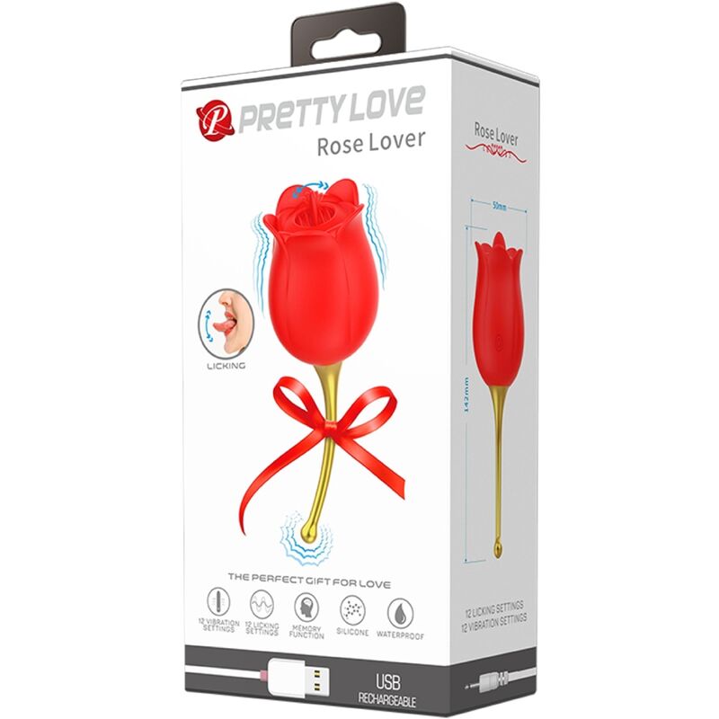 PRETTY LOVE - ROSE LOVER ROSE CLITORIS STIMULATOR 12 VIBRATIONS RED - Toys "n" Us