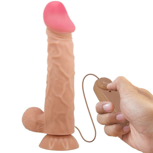 PRETTY LOVE - SÉRIE SLIDING SKIN DILDO REALÍSTICO COM VENTOSA DESLIZANTE PELE CONTROLO REMOTO CARNE 24 CM - Toys "n" Us