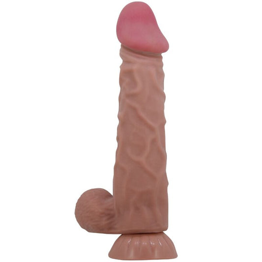 PRETTY LOVE - SÉRIE SLIDING SKIN DILDO REALÍSTICO COM VENTOSA DESLIZANTE PELE MARROM 24 CM - Toys "n" Us
