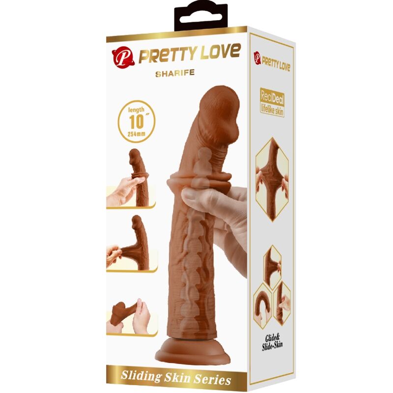 PRETTY LOVE - SHARIFE REALISTIC DILDO 25 CM BROWN - Toys "n" Us