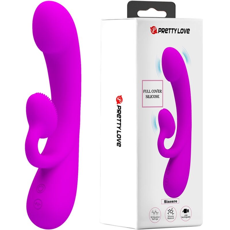 PRETTY LOVE - SINCERE VIBRATOR AND CLITORIS SUCKER PURPLE SILICONE - Toys "n" Us