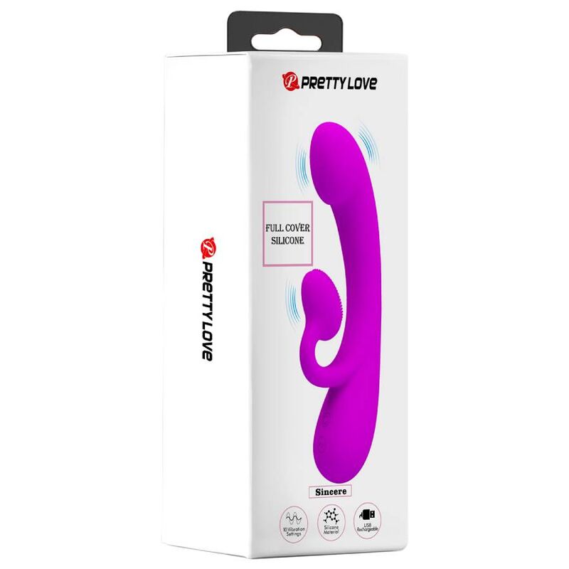 PRETTY LOVE - SINCERE VIBRATOR AND CLITORIS SUCKER PURPLE SILICONE - Toys "n" Us