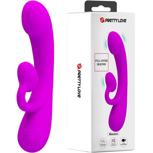 PRETTY LOVE - SINCERE VIBRATOR AND CLITORIS SUCKER PURPLE SILICONE - Toys "n" Us