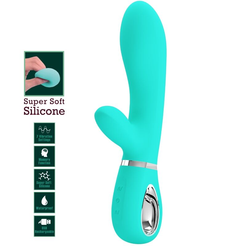 PRETTY LOVE - THOMAS MULTIFUNCTION G - SPOT VIBRATOR AQUA GREEN - Toys "n" Us
