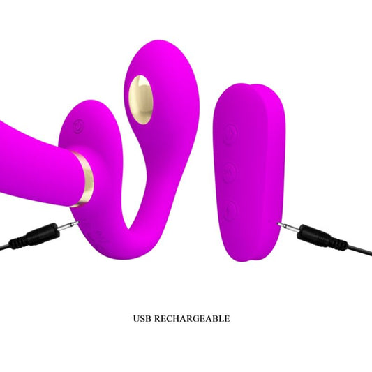 PRETTY LOVE - THUNDERBIRD DOUBLE STRAP - ON VIBRATOR REMOTE CONTROL PURPLE - Toys "n" Us
