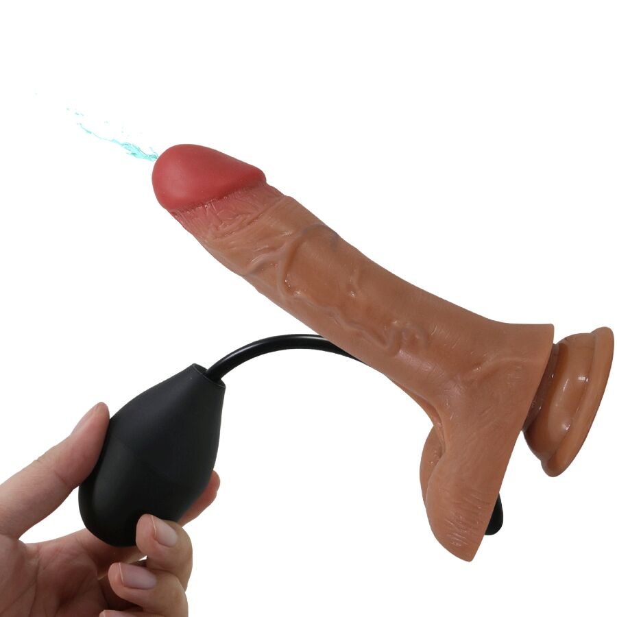 PRETTY LOVE - UNIVERSAL HARNESS BRIEFS WITH VIBRATING AND SQUIRTING DILDO 15.5 CM MULATO - Toys "n" Us
