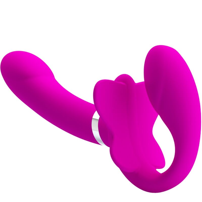 PRETTY LOVE - VALERIE DOUBLE STRAP - ON VIBRATOR 12 VIBRATIONS PURPLE - Toys "n" Us