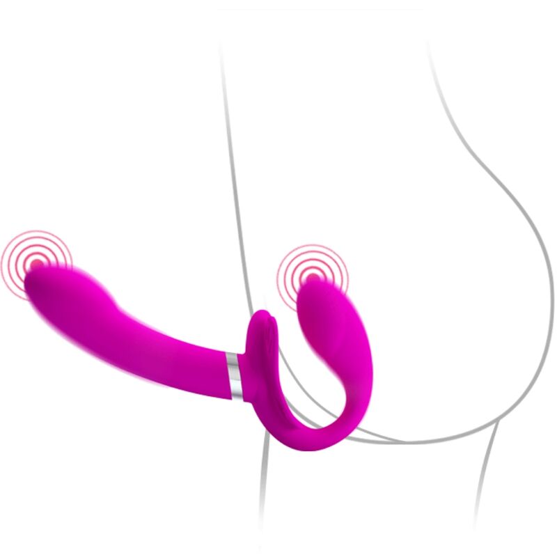 PRETTY LOVE - VALERIE DOUBLE STRAP - ON VIBRATOR 12 VIBRATIONS PURPLE - Toys "n" Us