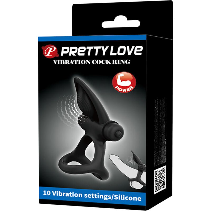 PRETTY LOVE - VIBRATING RING 10 VIBRATIONS BLACK SILICONE - Toys "n" Us