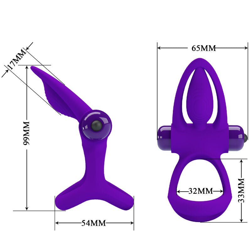 PRETTY LOVE - VIBRATOR RING 10 VIBRATIONS VIOLET SILICONE - Toys "n" Us