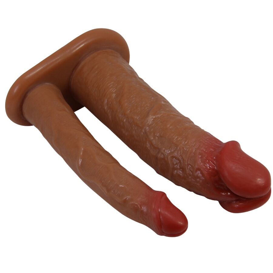 PRETTY LOVE - YAIRON DOUBLE PENIS SLEEVE WITH 4 CM EXTENSION MULATTO - Toys "n" Us