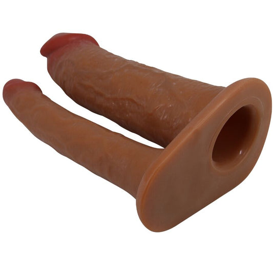 PRETTY LOVE - YAIRON DOUBLE PENIS SLEEVE WITH 4 CM EXTENSION MULATTO - Toys "n" Us