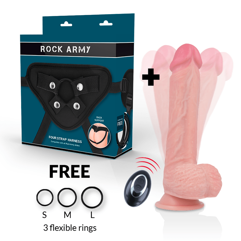 ROCKARMY - HARNESS + LIQUID SILICONE VIBRATOR PREMIUM APACHE REMOTE CONTROL 20.5 CM - O - 4.62 CM - Toys "n" Us
