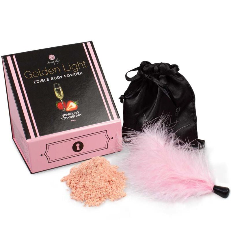SECRETPLAY - GOLDEN LIGHT KIT SPARKLING STRAWBERRY EDIBLE POWDER & FEATHER - Toys "n" Us
