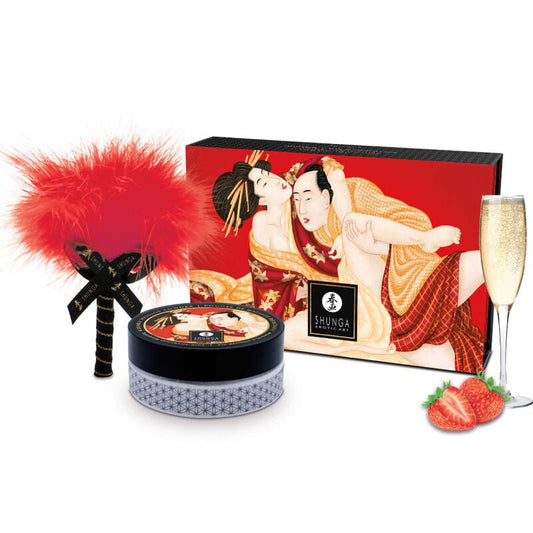 SHUNGA - KIT DE PÓ DE MASSAGEM COMESTÍVEL DE MORANGO - Toys "n" Us