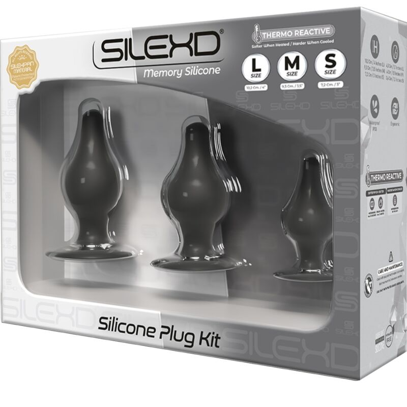 SILEXD - KIT ANAL PLUG PREMIUM SILEXPAN SILICONE TERMOREATIVO TAMANHO S/M/L - Toys "n" Us