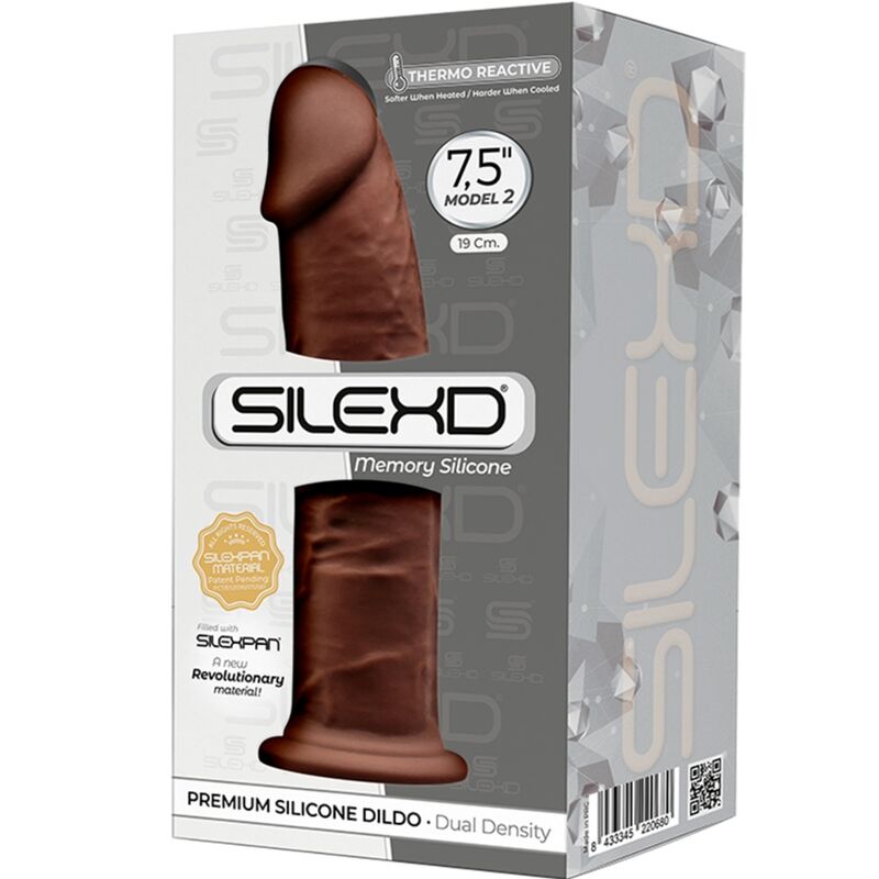 SILEXD - MODELO 2 PÊNIS REALÍSTICO PREMIUM SILEXPAN SILICONE MARROM 19 CM - Toys "n" Us