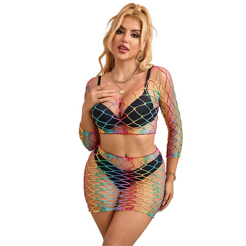 SUBBLIME - 952440 2 - PIECE FISHNET SET LONG SLEEVE RAINBOW ONE SIZE - Toys "n" Us