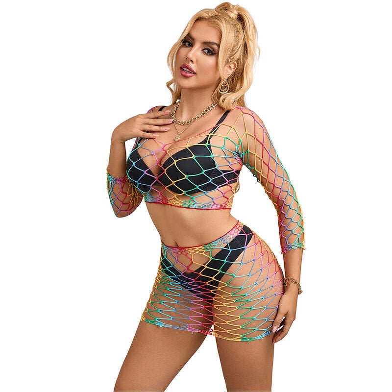 SUBBLIME - 952440 2 - PIECE FISHNET SET LONG SLEEVE RAINBOW ONE SIZE - Toys "n" Us