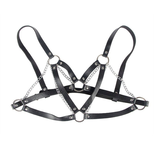 SUBBLIME - 953713 PUNK BONDAGE BELT METAL BUCKLE BLACK ONE SIZE - Toys "n" Us