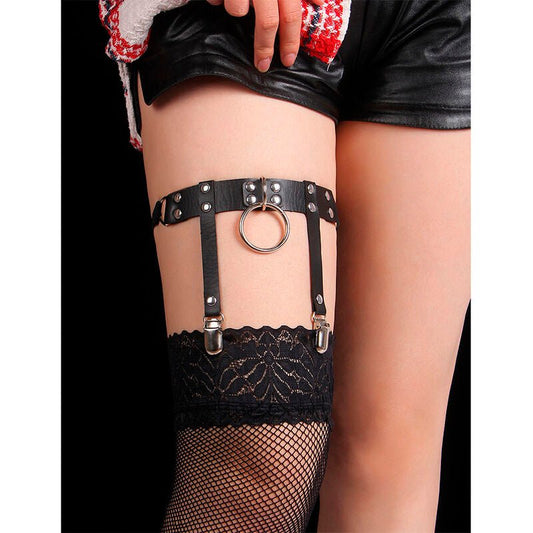 SUBBLIME - 953744 ADJUSTABLE LEATHER PUNK GARTER BLACK ONE SIZE - Toys "n" Us