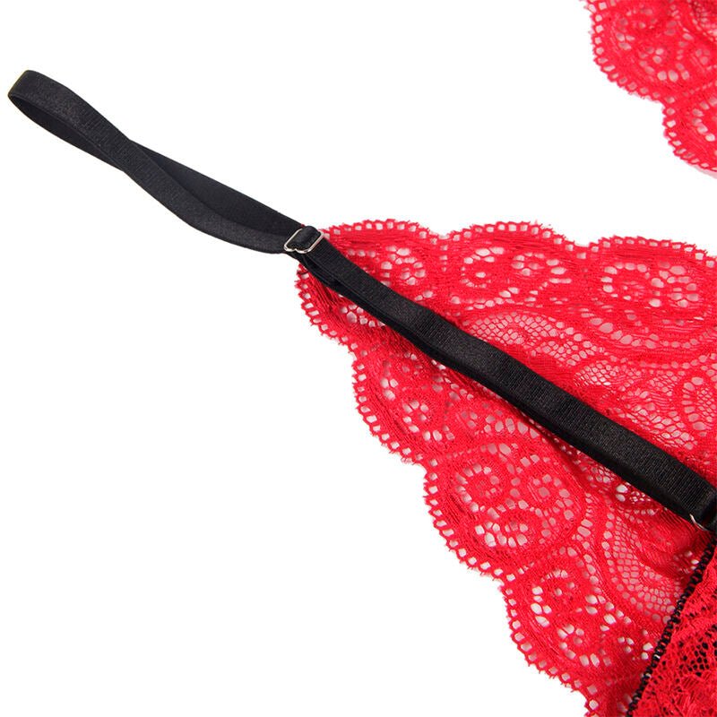 SUBBLIME - 953898 SILK AND LACE NIGHTGOWN + PANTIES RED S/M - Toys "n" Us
