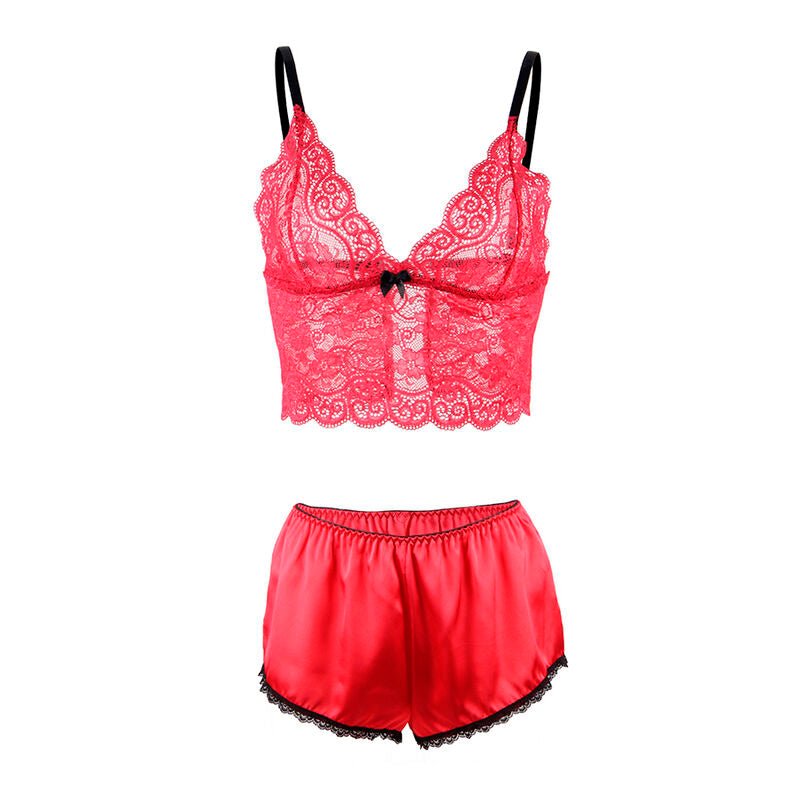 SUBBLIME - 953904 SILK AND LACE NIGHTGOWN + PANTIES RED L/XL - Toys "n" Us