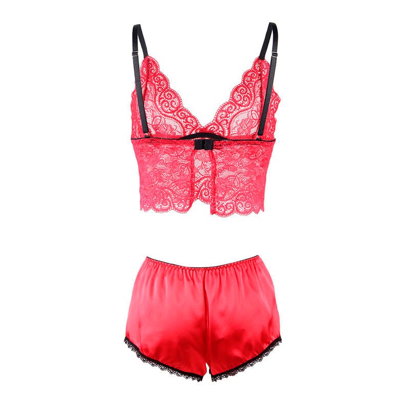 SUBBLIME - 953904 SILK AND LACE NIGHTGOWN + PANTIES RED L/XL - Toys "n" Us