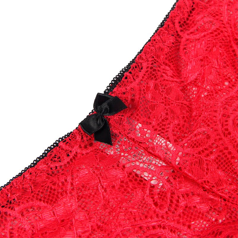 SUBBLIME - 953904 SILK AND LACE NIGHTGOWN + PANTIES RED L/XL - Toys "n" Us