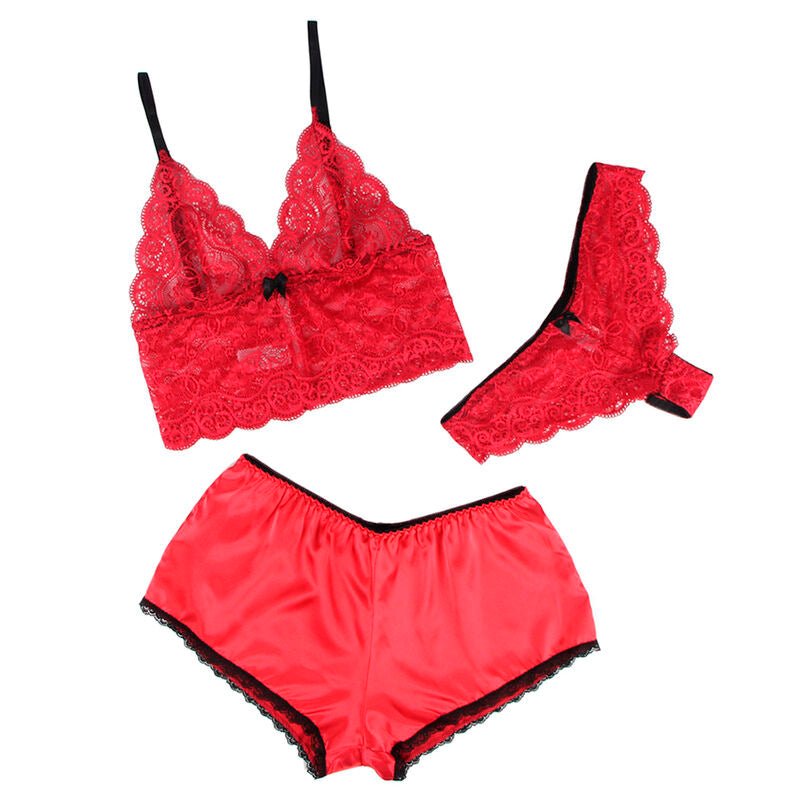 SUBBLIME - 953904 SILK AND LACE NIGHTGOWN + PANTIES RED L/XL - Toys "n" Us