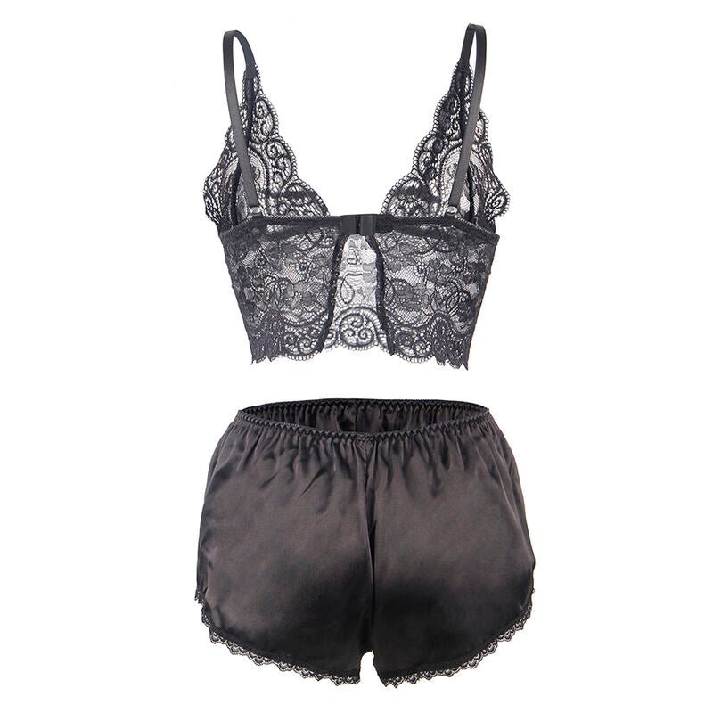 SUBBLIME - 953911 SILK AND LACE NIGHTGOWN + PANTIES BLACK S/M - Toys "n" Us