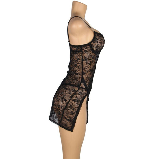 SUBBLIME - 954185 LACE BABYDOLL WITH ADJUSTABLE STRAPS BLACK S/M - Toys "n" Us