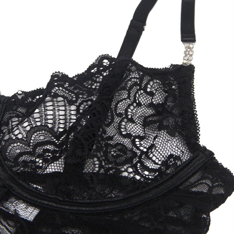 SUBBLIME - 954185 LACE BABYDOLL WITH ADJUSTABLE STRAPS BLACK S/M - Toys "n" Us