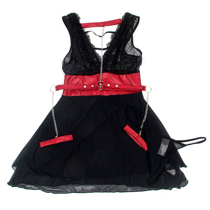 SUBBLIME - 954437 LACE BONDAGE DRESS BLACK L/XL - Toys "n" Us