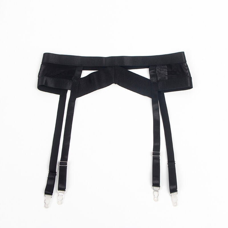 SUBBLIME - 955236 BLACK BONDAGE BRA WITH GARTER SET S/M - Toys "n" Us