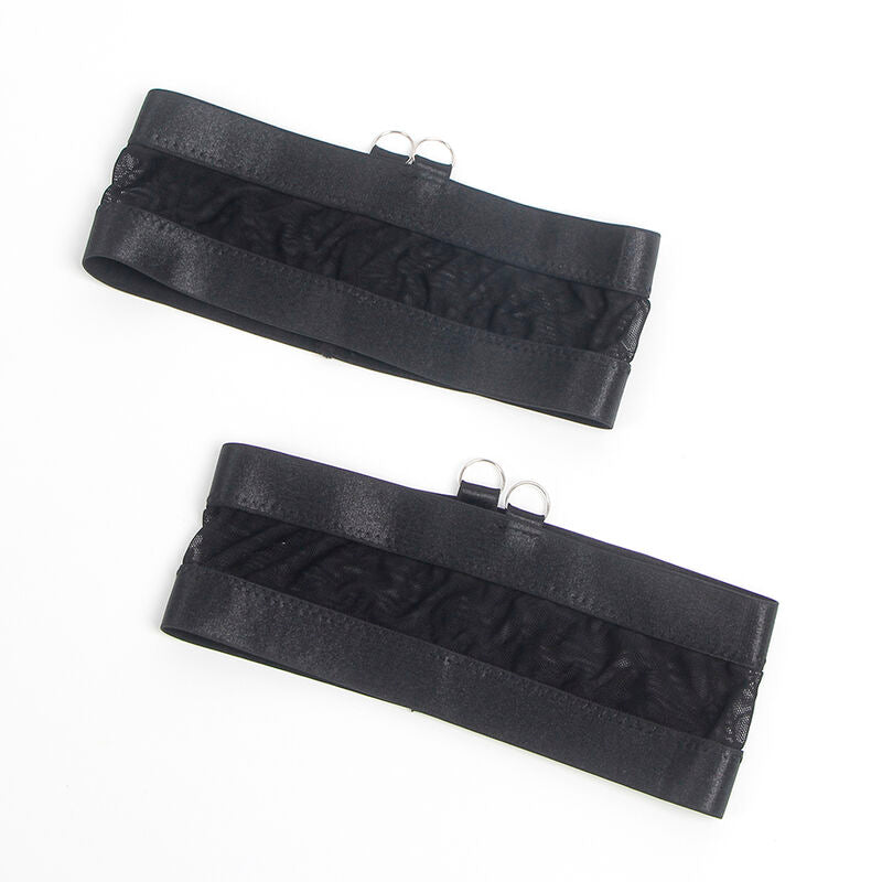 SUBBLIME - 955243 BLACK BONDAGE BRA WITH GARTER SET L/XL - Toys "n" Us