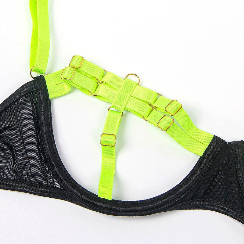 SUBBLIME - 955281 BRA SET WITH NECKLACE AND LEG DETAILS FLUORESCENT GREEN L/XL - Toys "n" Us