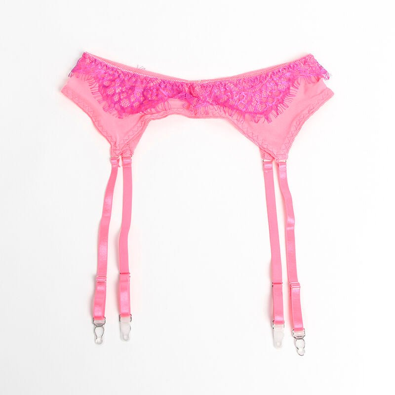 SUBBLIME - 955359 SET OF BRA WITH LACE AND GARTER LINKS PINK AND PURPLE S/M - Toys "n" Us