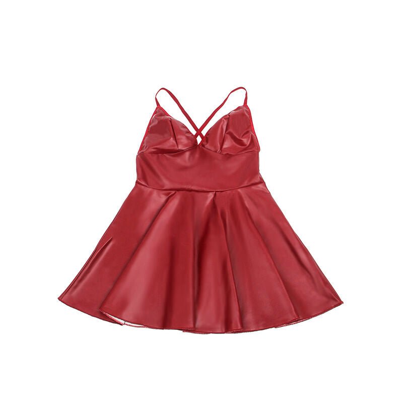 SUBBLIME - 955397 DRESS WITH BURGUNDY LEATHER STRAPS S/M - Toys "n" Us