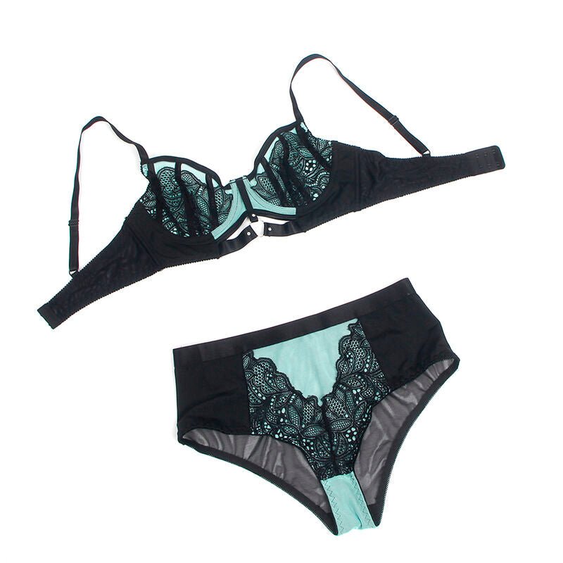 SUBBLIME - 955564 GREEN PATENT LEATHER MESH ZIPPER BRA SET L/XL - Toys "n" Us