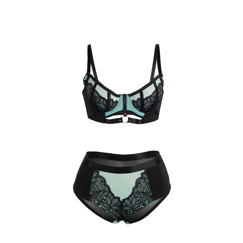 SUBBLIME - 955564 GREEN PATENT LEATHER MESH ZIPPER BRA SET L/XL - Toys "n" Us