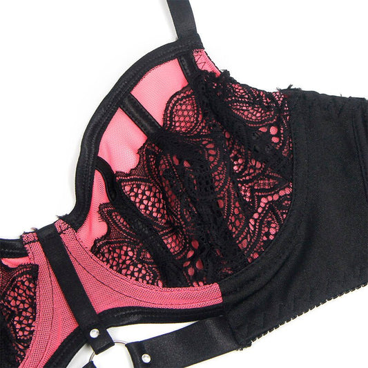 SUBBLIME - 955571 PINK PATENT LEATHER MESH ZIPPER BRA SET S/M - Toys "n" Us