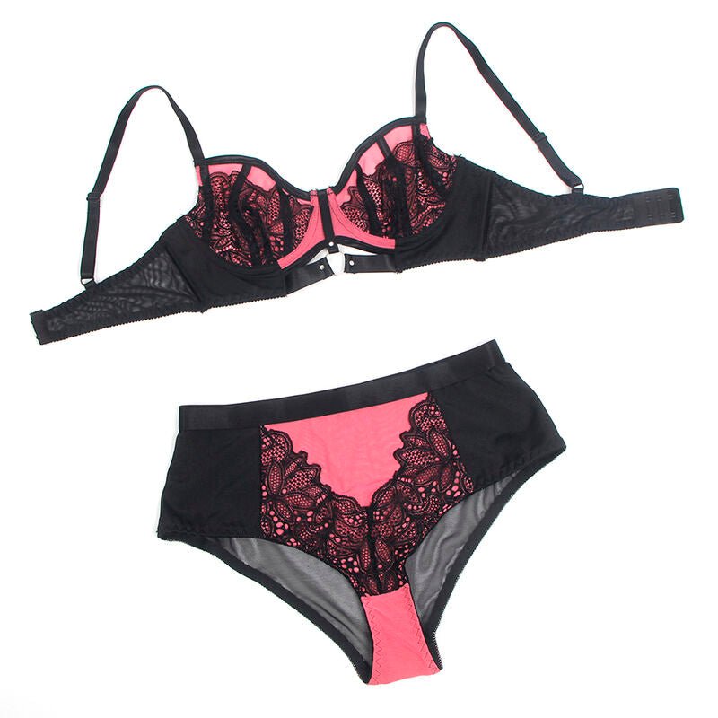 SUBBLIME - 955588 PINK PATENT LEATHER MESH ZIPPER BRA SET L/XL - Toys "n" Us