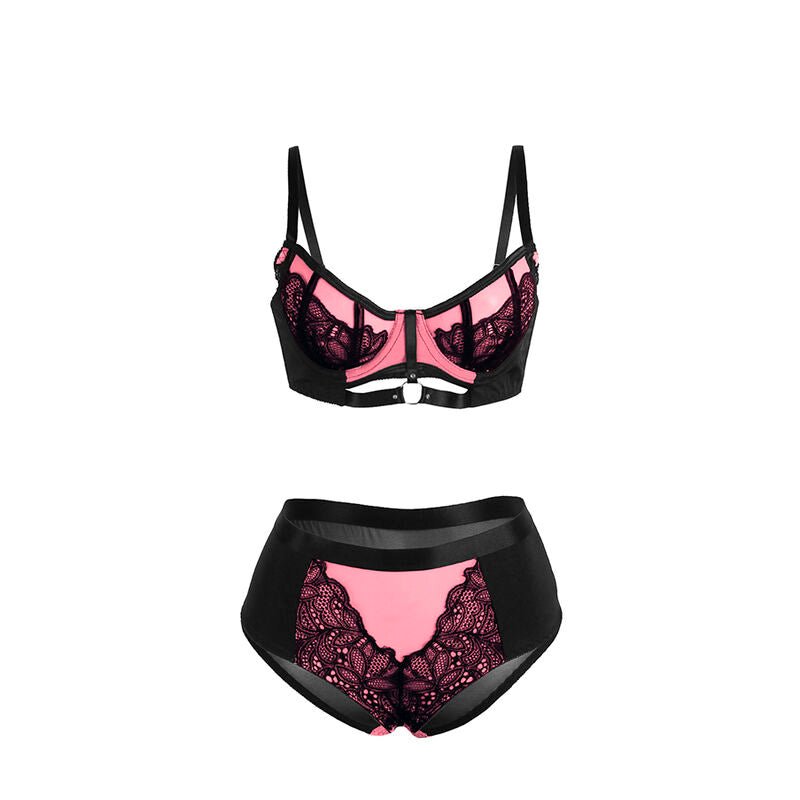 SUBBLIME - 955588 PINK PATENT LEATHER MESH ZIPPER BRA SET L/XL - Toys "n" Us