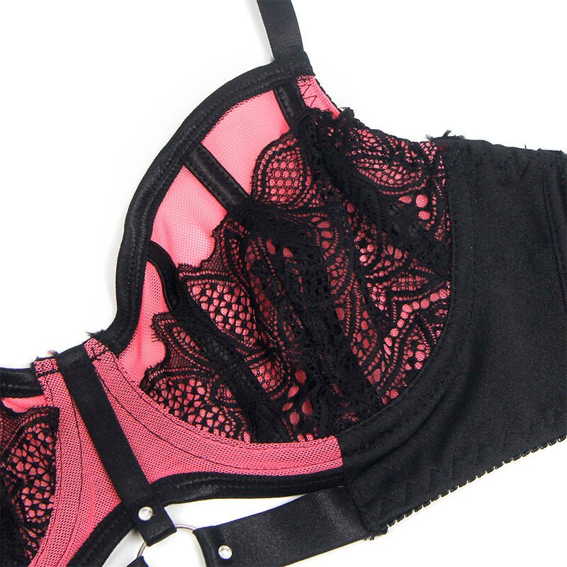 SUBBLIME - 955588 PINK PATENT LEATHER MESH ZIPPER BRA SET L/XL - Toys "n" Us
