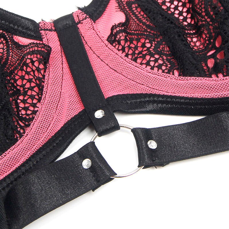 SUBBLIME - 955588 PINK PATENT LEATHER MESH ZIPPER BRA SET L/XL - Toys "n" Us