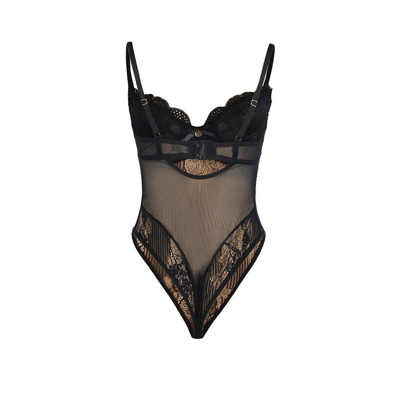 SUBBLIME - 955625 LACE BODYSUIT WITH BOTTOM CLOSURE BLACK L/XL - Toys "n" Us
